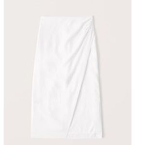 White Linen Midi Skirt from Abercrombie